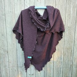 M�rk gr� meleret Sjal i recycled uld