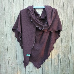 M�rk gr� meleret Sjal i recycled uld