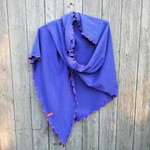 Kobolt bl� Sjal i recycled uld