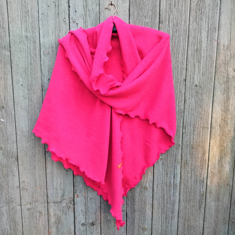 Pink Sjal i recycled uld