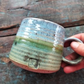 bl�/havgr�n krus med hank