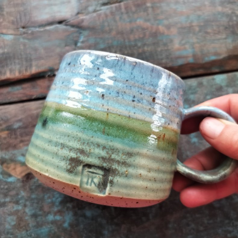 bl�/havgr�n krus med hank