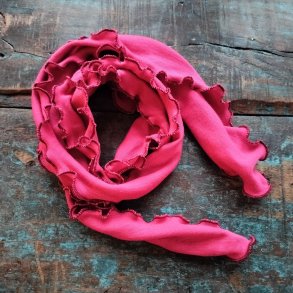 Pink merinoulds t�rkl�de med bordeaux kant